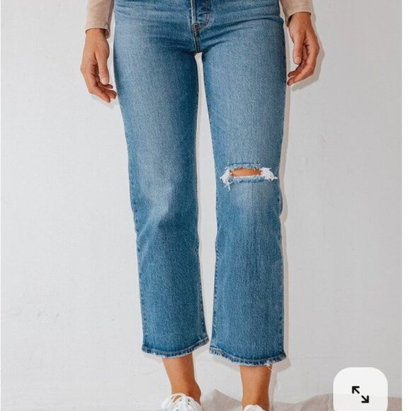 Levi’s Ribcage Straight Ankle Women's Jeans– Size 28 – Distressed High-Rise 🔥✨ - Picture 1 of 7